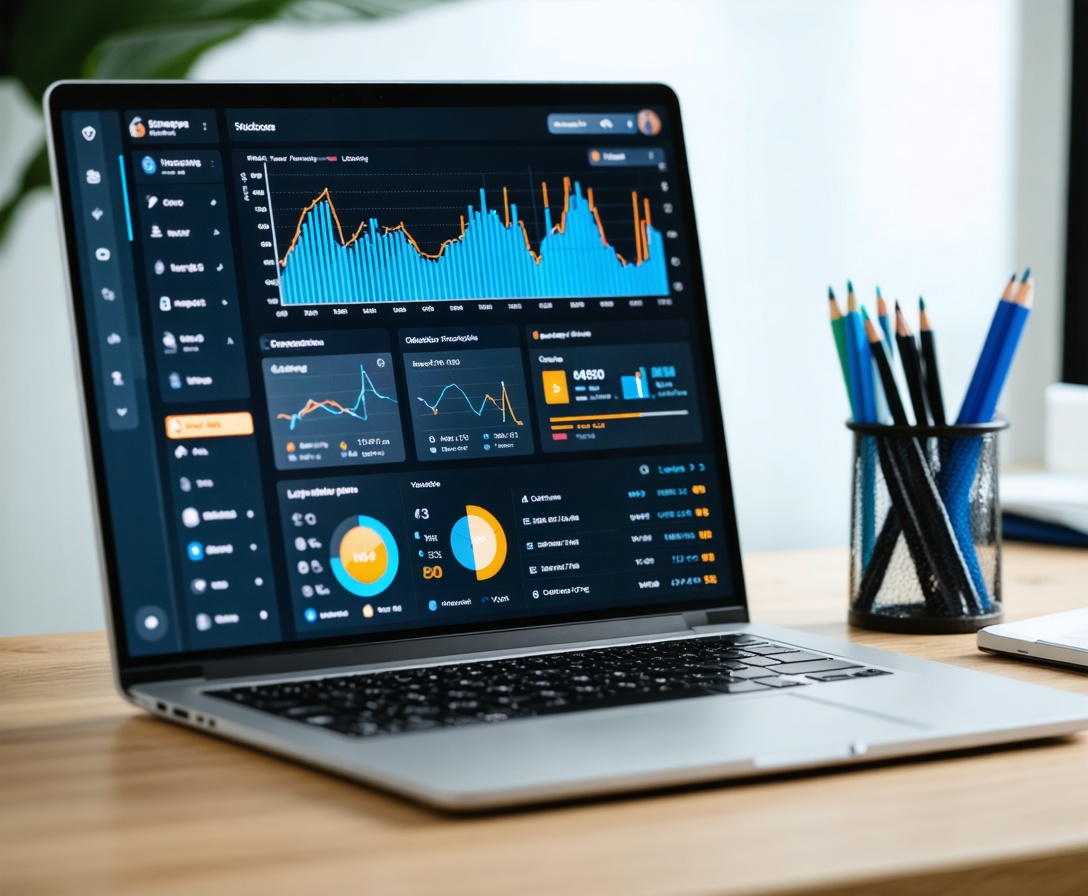 Интерфейс высокотехнологичной образовательной платформы ConsultMaster Academy на ноутбуке